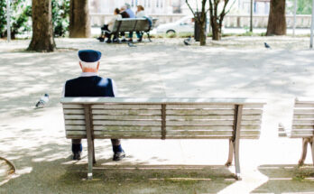 old man on park bench
